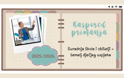 Raspored primanja roditelja – predmetna nastava