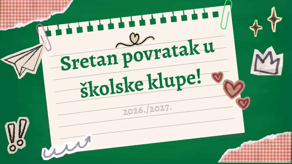 OBAVIJEST ZA UČENIKE OD 2. DO 8. RAZREDA